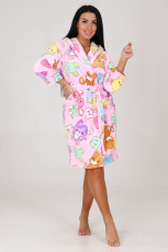 Изображение товара «Женский халат (на запах с поясом) из велсофта «3435х-1» арт 79971» из магазина «Ивановский-Текстиль.РФ»