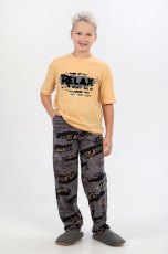 Изображение товара «Костюм для мальчика (футболка+брюки) из кулирки «Гранж-1 [бежевый]» арт 81000» из магазина «Ивановский-Текстиль.РФ»