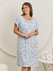 Изображение товара «Женская сорочка из вискозы «Юстина [голубой]» арт 87375» из магазина «Ивановский-Текстиль.РФ»