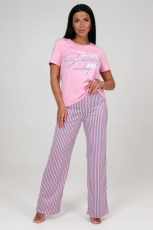 Изображение товара «Посл размер Женский костюм (футболка+брюки) из кулирки «2324кф-103» арт 87541» из магазина «Ивановский-Текстиль.РФ»