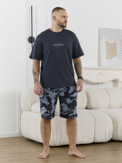 Изображение товара «Мужской костюм (футболка+шорты) из кулирки «Страйк [графитовый]» арт 89295» из магазина «Ивановский-Текстиль.РФ»