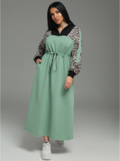 Изображение товара «Женское платье из футера с лайкрой пенье «Луиза [оливковый]» арт 87267» из магазина «Ивановский-Текстиль.РФ»