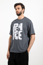 Изображение товара «Мужская футболка из кулирки «Герой-5 [антрацит меланж]» арт 83324» из магазина «Ивановский-Текстиль.РФ»