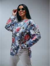 Изображение товара «Женский свитшот из футера «Роуз [голубой]» арт 85376» из магазина «Ивановский-Текстиль.РФ»