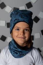 Изображение товара «Комплект головных уборов для мальчика (шапка+снуд) из футера «Хаски» арт 73809» из магазина «Ивановский-Текстиль.РФ»