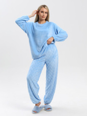 Изображение товара «Женский костюм (джемпер+брюки) из велсофта «Ультиматум [голубой]» арт 85819» из магазина «Ивановский-Текстиль.РФ»