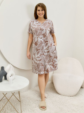 Изображение товара «Женский халат (на пуговицах) из кулирки «Рейна [капучино]» арт 87367» из магазина «Ивановский-Текстиль.РФ»