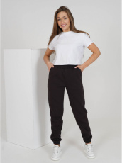 Изображение товара «Женские брюки из футера с начесом пенье «Метель [коричневый]» арт 86168» из магазина «Ивановский-Текстиль.РФ»