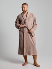 Изображение товара «Мужской халат (на запах с поясом) из махры «Комфорт-4 [серо-бежевый]» арт 85894» из магазина «Ивановский-Текстиль.РФ»