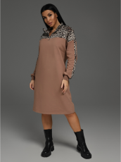Изображение товара «Женское платье из футера с лайкрой «Синди [кофе леопард]» арт 82479» из магазина «Ивановский-Текстиль.РФ»