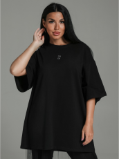 Изображение товара «Женская футболка из кулирки с лайкрой пенье «Город [черный]» арт 72184» из магазина «Ивановский-Текстиль.РФ»