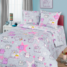 Изображение товара «Постельное бельё из бязи «Мяу-мяу» арт 77414» из магазина «Ивановский-Текстиль.РФ»