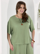 Изображение товара «Женская блузка из плательной ткани «Камео-4 [хаки]» арт 89435» из магазина «Ивановский-Текстиль.РФ»