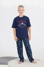 Изображение товара «Костюм для мальчика (футболка+брюки) из кулирки «Тревел-1 [темно-синий]» арт 81006» из магазина «Ивановский-Текстиль.РФ»