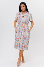 Изображение товара «Женский халат (на пуговицах с поясом) из кулирки «2128/1» арт 82780» из магазина «Ивановский-Текстиль.РФ»