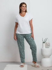 Изображение товара «Женские брюки из кулирки «Алмаз [зеленый]» арт 85333» из магазина «Ивановский-Текстиль.РФ»