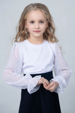 Изображение товара «Блузка для девочки из кулирки с лайкрой «София» арт 73492» из магазина «Ивановский-Текстиль.РФ»