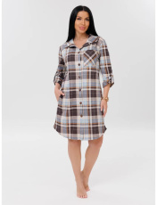 Изображение товара «Женский халат (на пуговицах) из кулирки «Х-150 (К) (коричневый)» арт 87862» из магазина «Ивановский-Текстиль.РФ»