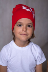 Изображение товара «Шапка для мальчика из рибаны «В5 красный» арт 73698» из магазина «Ивановский-Текстиль.РФ»