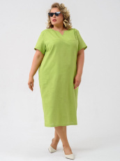 Изображение товара «Женское платье из полульна «Вологда 1929-П/л (салатовый)» арт 86428» из магазина «Ивановский-Текстиль.РФ»