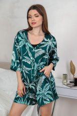 Изображение товара «Женская блузка из искусственного шелка «Стихия-1 [изумрудный]» арт 77164» из магазина «Ивановский-Текстиль.РФ»