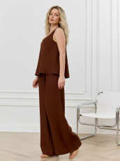 Изображение товара «Женские брюки из фактурного полотна «Ясмина-3 [коричневый]» арт 89670» из магазина «Ивановский-Текстиль.РФ»