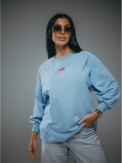 Изображение товара «Женский свитшот из футера 2х нитки пенье фирча «Символ [голубой]» арт 86788» из магазина «Ивановский-Текстиль.РФ»
