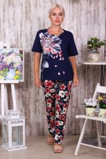 Изображение товара «Женский костюм (футболка+брюки) из кулирки «25740» арт 44234» из магазина «Ивановский-Текстиль.РФ»