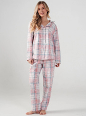 Изображение товара «Женская пижама (рубашка+брюки) из фланели «Добрый вечер 2163-ф (розово-голубой)» арт 86680» из магазина «Ивановский-Текстиль.РФ»