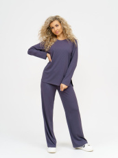 Изображение товара «Женский костюм (лонгслив+брюки) из лапши «К-060 (графит)» арт 77797» из магазина «Ивановский-Текстиль.РФ»