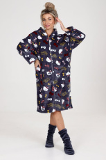Изображение товара «Женский халат (на молнии) из велсофта «3431х-1» арт 80295» из магазина «Ивановский-Текстиль.РФ»