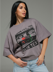 Изображение товара «Женская футболка из кулирки «Блум [серый]» арт 85106» из магазина «Ивановский-Текстиль.РФ»