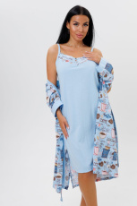 Изображение товара «Женский пеньюар (сорочка+халат) из кулирки «2089» арт 81153» из магазина «Ивановский-Текстиль.РФ»