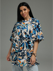 Изображение товара «Женская футболка «Анита-4 футболка женская (синие цветы) [синие цветы]» арт 88323» из магазина «Ивановский-Текстиль.РФ»