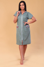 Изображение товара «Женский халат (на молнии) из кулирки «29031» арт 89687» из магазина «Ивановский-Текстиль.РФ»