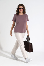 Изображение товара «Женская футболка из кулирки с лайкрой «Базис-4 [лиловый]» арт 90012» из магазина «Ивановский-Текстиль.РФ»