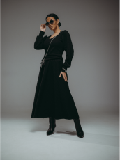 Изображение товара «Женский костюм (лонгслив+юбка) из рибаны с лайкрой «Беатрис [черный]» арт 85831» из магазина «Ивановский-Текстиль.РФ»