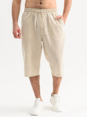 Изображение товара «Мужские бриджи из полульна «Льняные 2104-п/л (экрю)» арт 86460» из магазина «Ивановский-Текстиль.РФ»