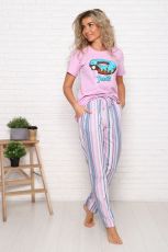 Изображение товара «Женская пижама (футболка+брюки) из кулирки «57123» арт 69114» из магазина «Ивановский-Текстиль.РФ»