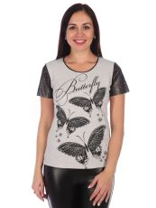 Изображение товара «Женская футболка из лакосты «Франсуа [меланж]» арт 47961» из магазина «Ивановский-Текстиль.РФ»