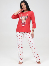 Изображение товара «Женская пижама (футболка+брюки) из кулирки «2396пбр-120» арт 79908» из магазина «Ивановский-Текстиль.РФ»