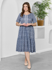 Изображение товара «Женское платье из кулирки «Шелли [синий]» арт 89672» из магазина «Ивановский-Текстиль.РФ»