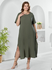 Изображение товара «Женское платье из муслина «Вуаль-1 [хаки]» арт 89839» из магазина «Ивановский-Текстиль.РФ»