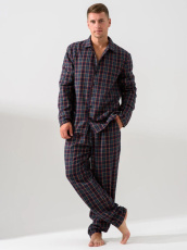 Изображение товара «Мужская пижама (рубашка+брюки) из фланели «Добрый вечер 2162-Ф (синий)» арт 86677» из магазина «Ивановский-Текстиль.РФ»