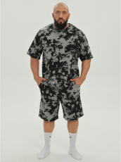 Изображение товара «Мужской костюм (футболка+шорты) из кулирки «Альтаир [графит]» арт 82368» из магазина «Ивановский-Текстиль.РФ»