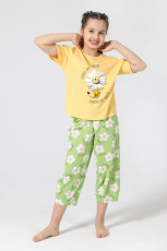 Изображение товара «Пижама для девочки из кулирки «Ромашка-1 [желтый]» арт 72646» из магазина «Ивановский-Текстиль.РФ»