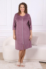 Изображение товара «Посл размер Женский халат (на молнии) из вельмонда «джина [какао]» арт 89701» из магазина «Ивановский-Текстиль.РФ»