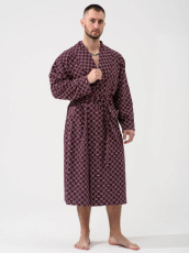 Изображение товара «Мужской халат (на запах с поясом) из кулирки «Люкс 2441-К (бордовый)» арт 87795» из магазина «Ивановский-Текстиль.РФ»