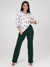 Изображение товара «Женская пижама (футболка+брюки) из кулирки «3511пбр-119» арт 82949» из магазина «Ивановский-Текстиль.РФ»