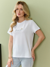 Изображение товара «Женская футболка из кулирки «Дзен [белый]» арт 89867» из магазина «Ивановский-Текстиль.РФ»